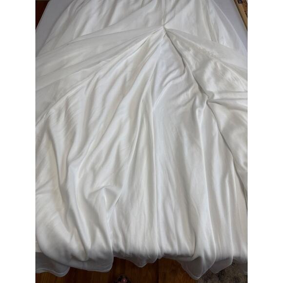 Lulus NWT Radiant Romance White Tie-Strap Maxi Dress Lined Chiffon Wedding Large - Picture 13 of 13